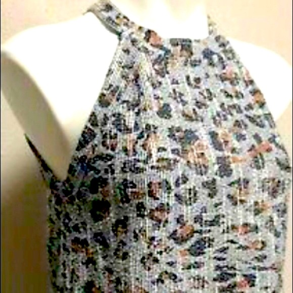 W5 | small halter leopard print top. Fringed hem. Sleeveless - Picture 5 of 15